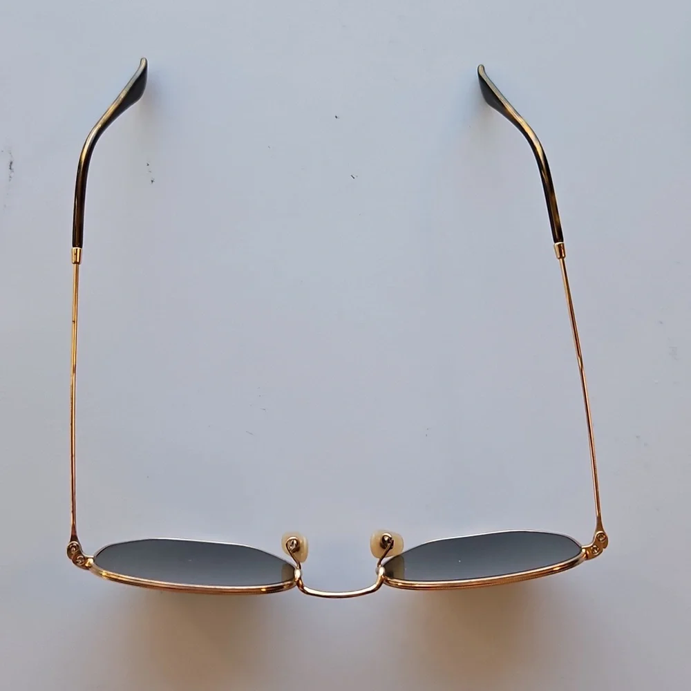 Ray-Ban RB3548N Gold Hexagonal Sunglasses 51mm Made in Italy